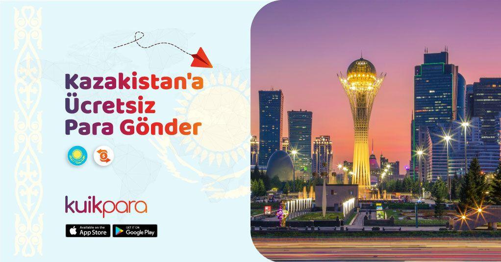 Kazakistan’a hızlı ve ücretsiz para transferi işlemi, dijital para gönderme ekranı