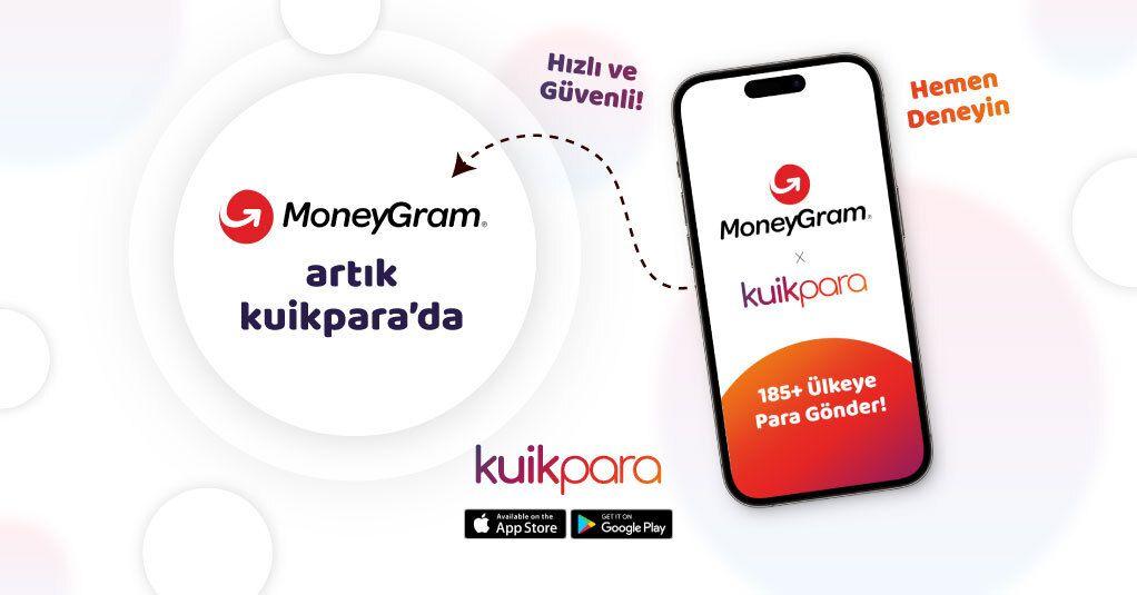 kuikpara üzerinden MoneyGram ile yapılan uluslararası para transferine dair bilgilendirici görsel.